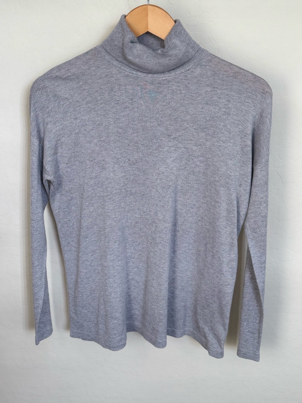 J.Jill Heather Gray Silk Cotton Knit Turtleneck Sweater XS Petite